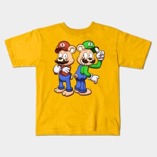 Italian Plumber Teddy Bear Brothers Kids T-Shirt